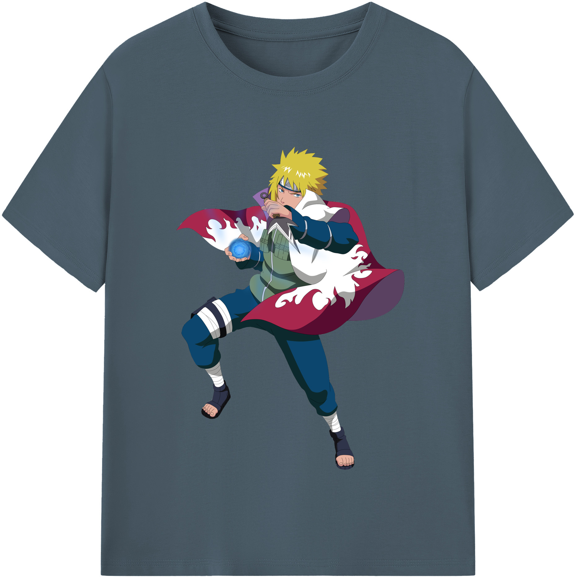 （画像用） NARUTO -ナルト- 波風 ミナト Namikaze Minato 綿100％半袖Tシャツ（フロントプリント）